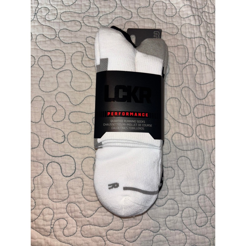 LCKR Performance Men Quarter Running Socks 3 Pair Pack  Large 8-12